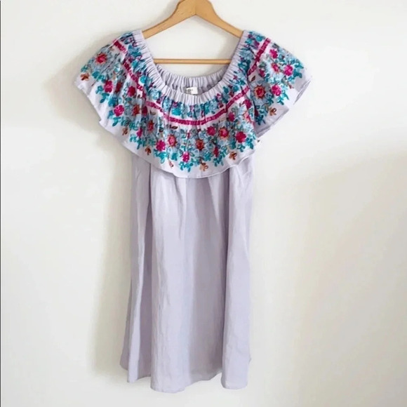Umgee Dresses & Skirts - Umgee Off Shoulder Floral Embroidered Dress